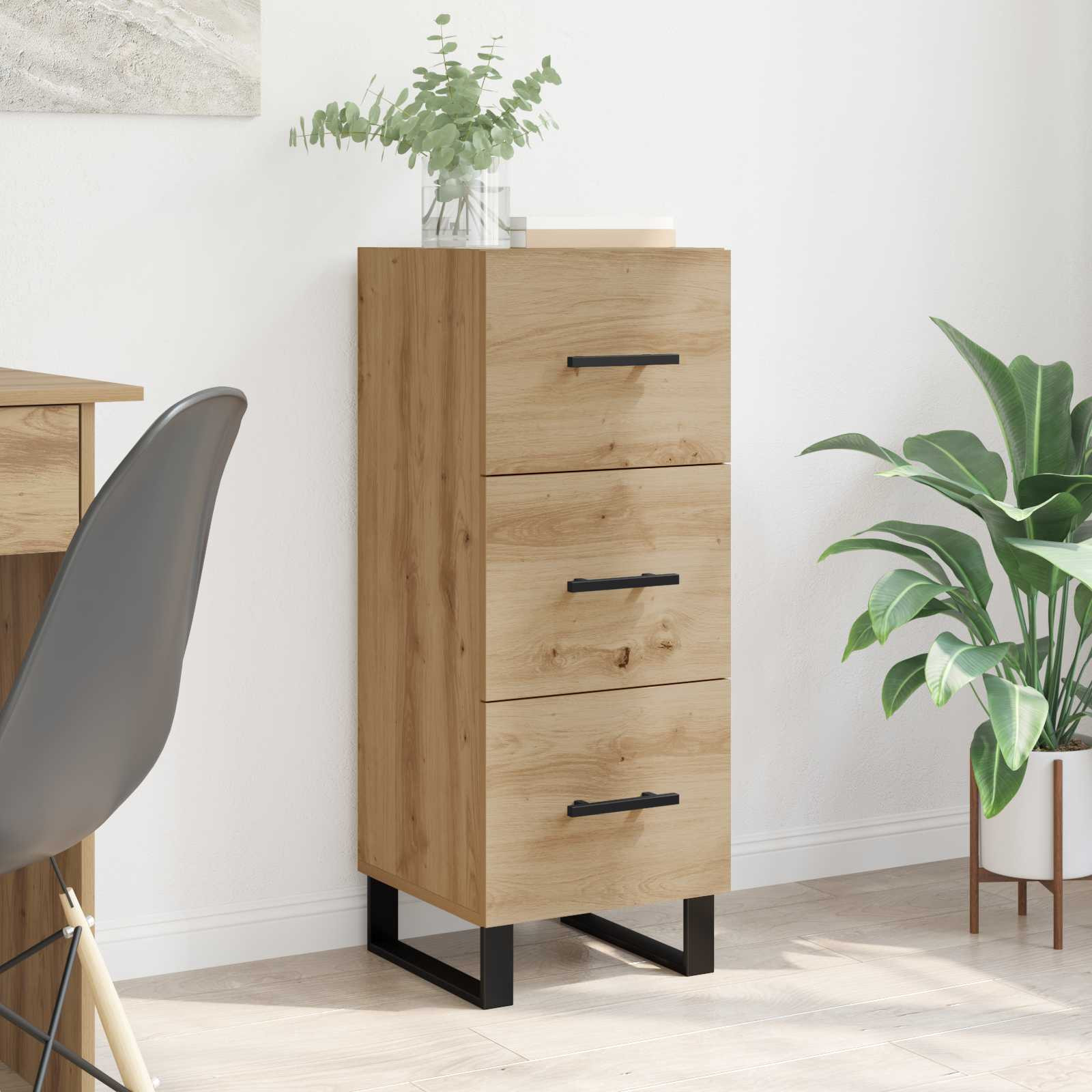 vidaXL Sideboard Artisan-Eiche 34,5 x 34 x 90 cm Holzwerkstoff