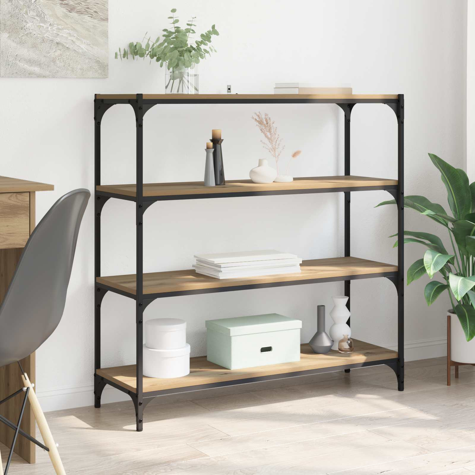 vidaXL Bücherregal 3 Ebenen 100 x 33 x 100 cm Holzwerkstoff
