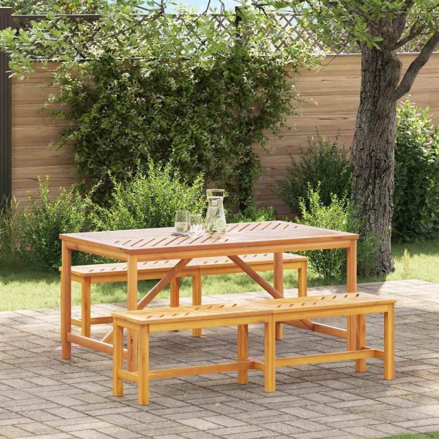 vidaXL Garten Essgruppe 3 Stk. Braun Massivholz Akazie