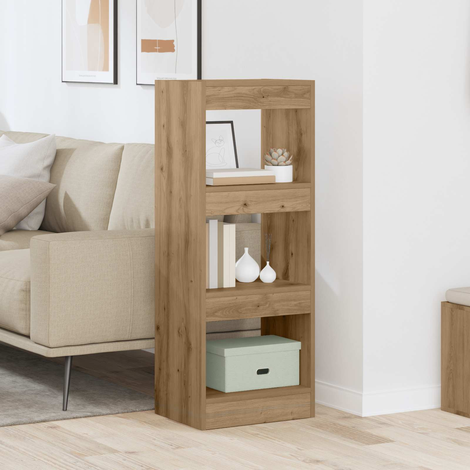 vidaXL Bücherregal 3 Ebenen 37 x 30 x 103 cm Holzwerkstoff Braun