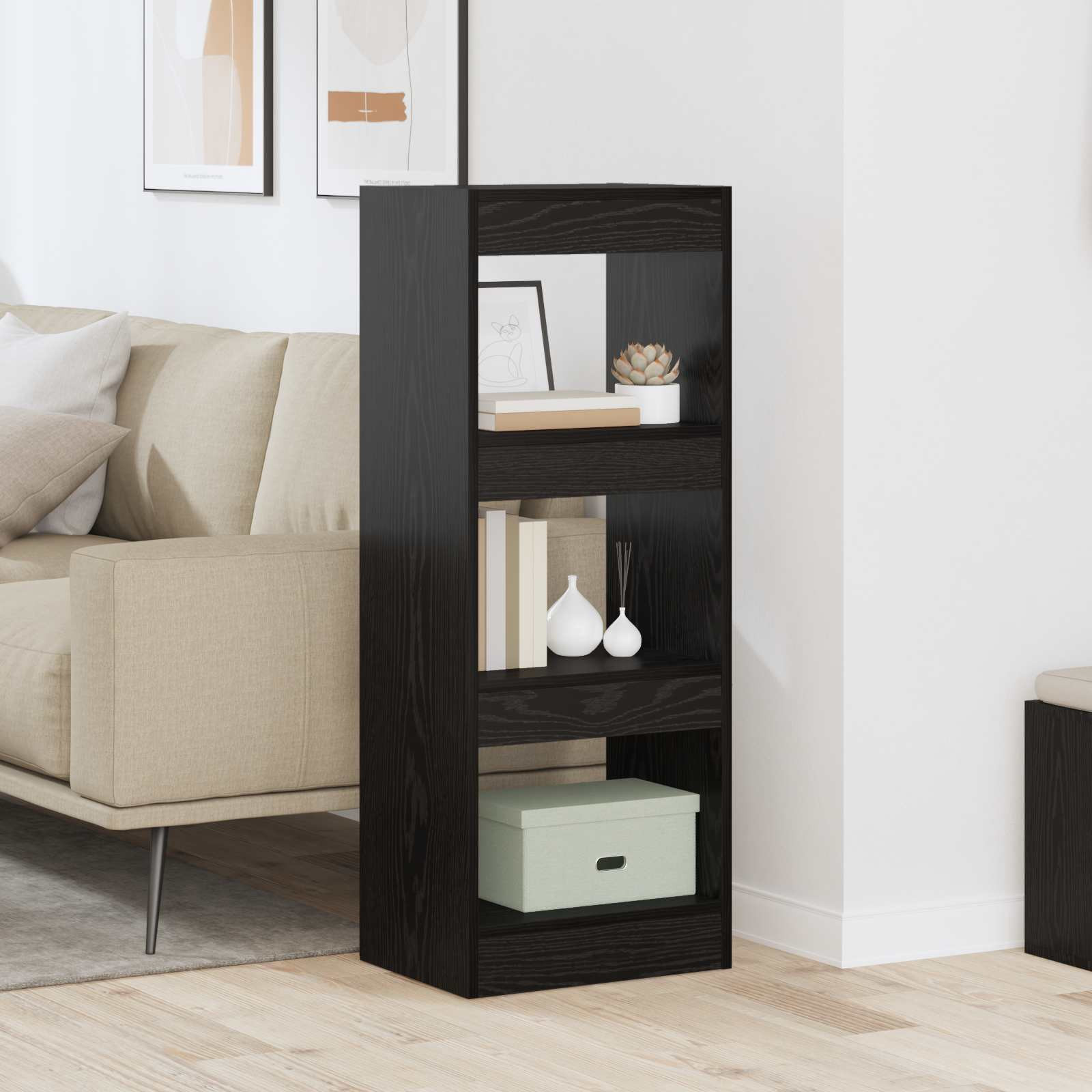 vidaXL Bücherregal Schwarz 37 x 30 x 103 cm Holzwerkstoff