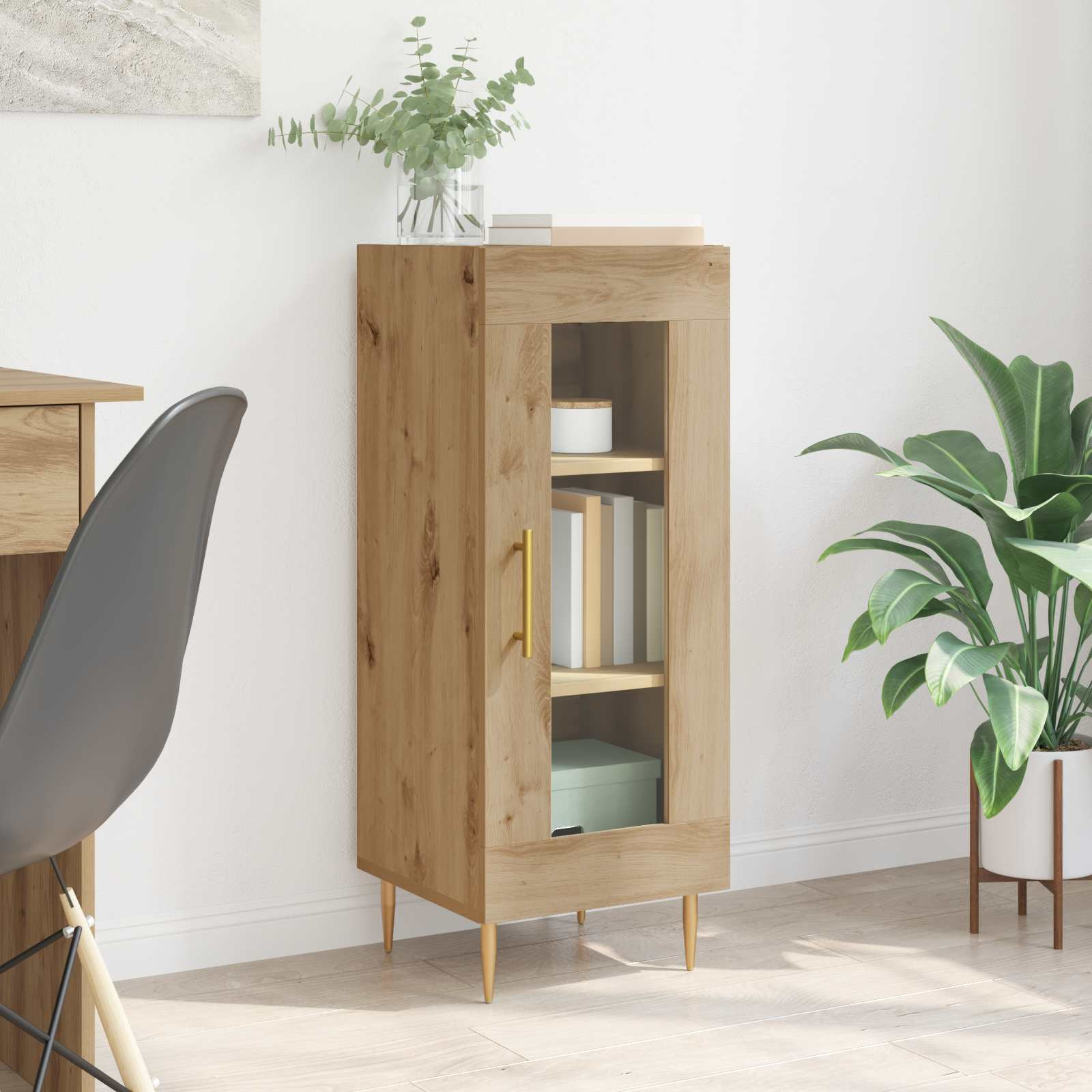 vidaXL Sideboard Artisan-Eiche 34 x 34,5 x 90 cm Holzwerkstoff