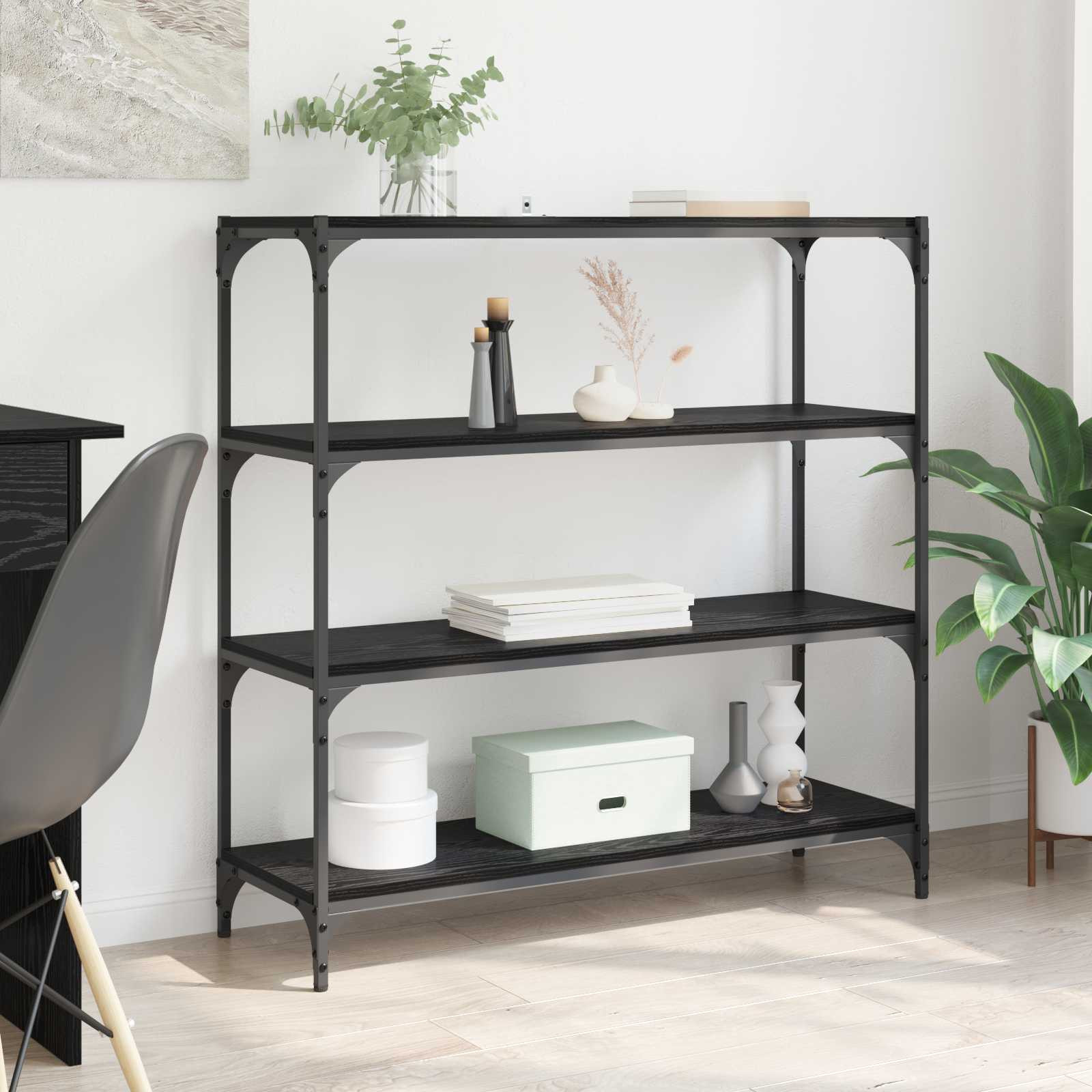 vidaXL Bücherregal Schwarz Eichen-Optik 100 x 33 x 100 cm