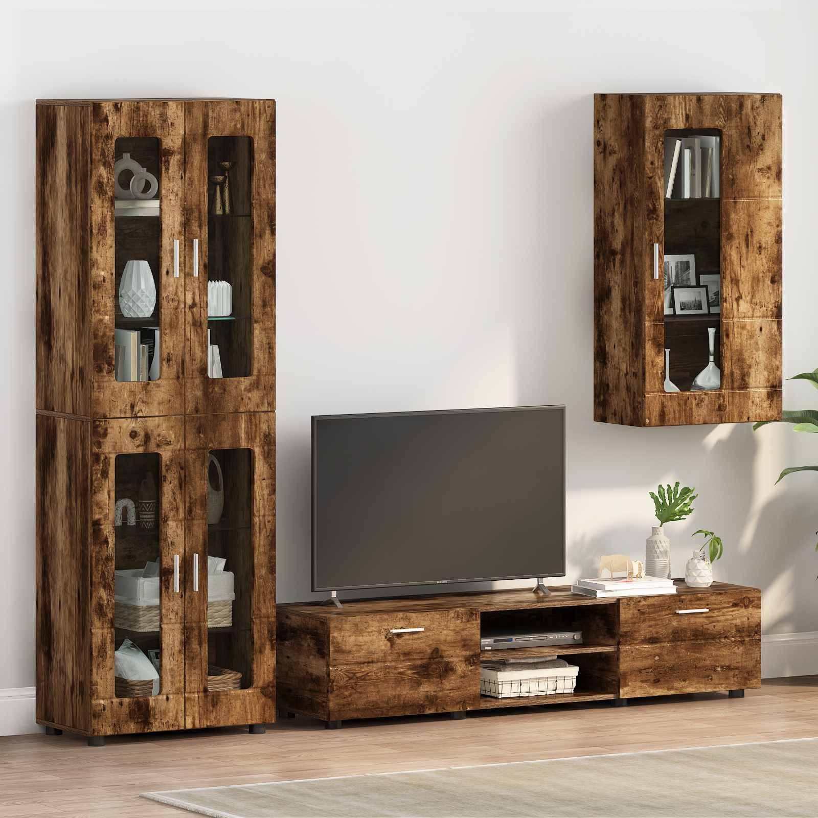vidaXL Holzschrank Geräucherte Eiche Holzwerkstoff