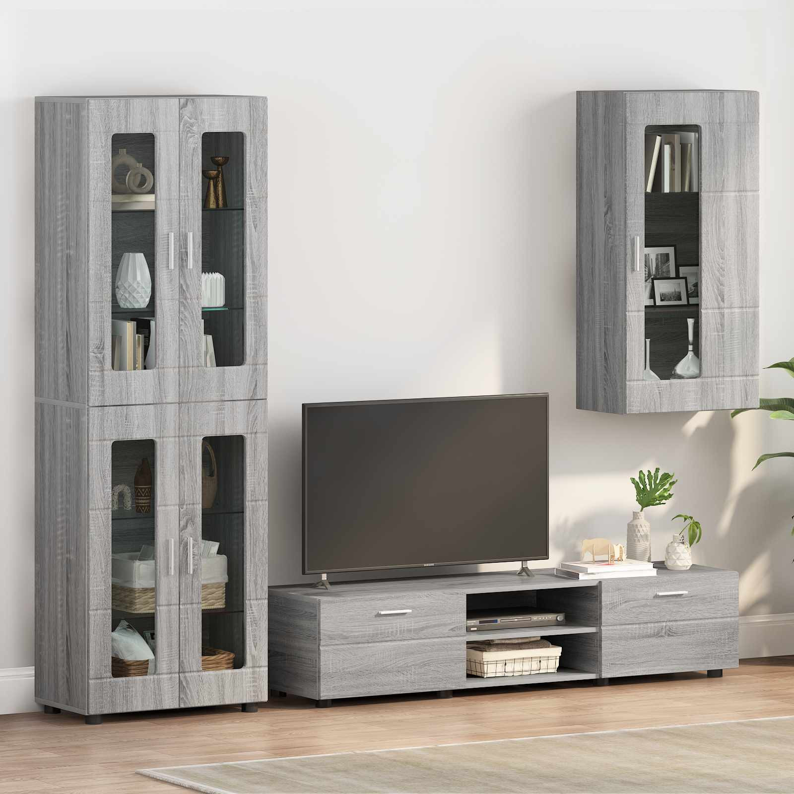 vidaXL Holzschrank Graues Sonoma Holzwerkstoff