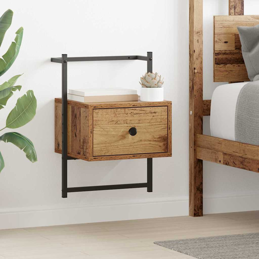vidaXL Nachttisch mit Schubladen Altholz 35 x 30 x 51 cm Holzwerkstoff