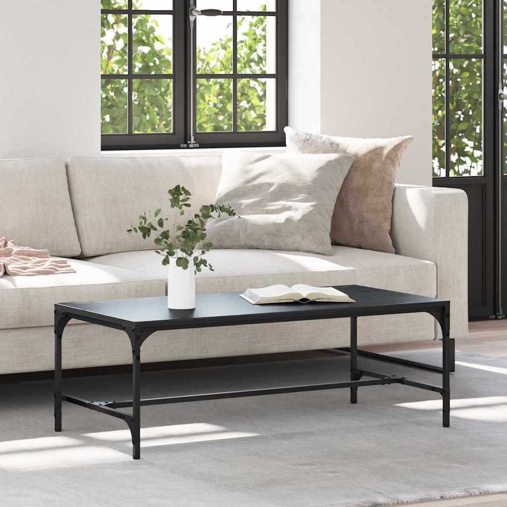 vidaXL Couchtisch Schwarz Eichen-Optik 100 x 50 x 35 cm Holzwerkstoff