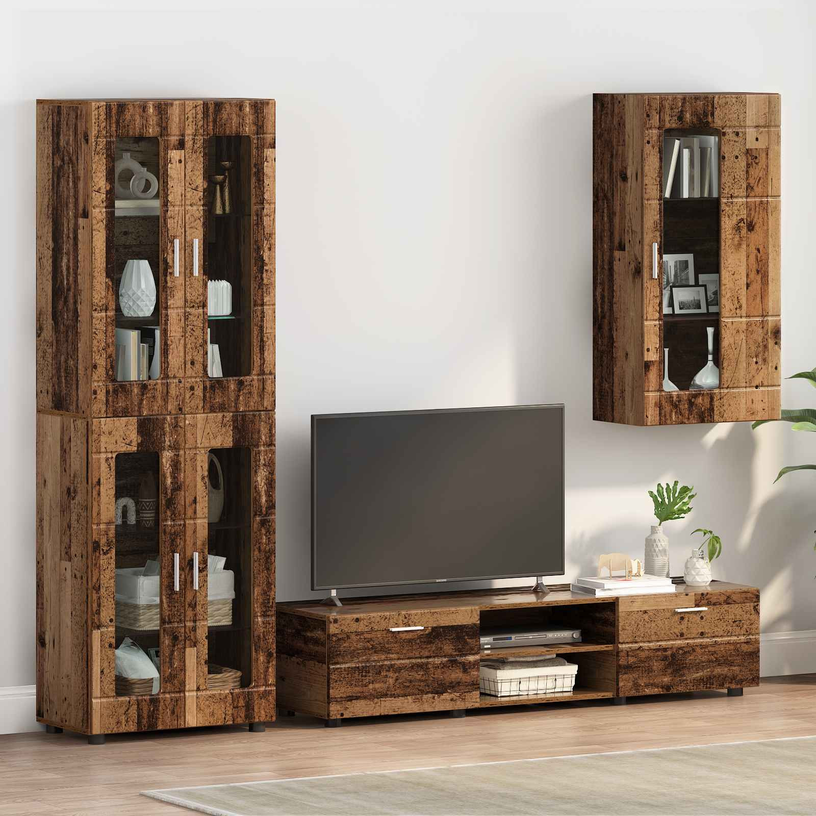 vidaXL Holzschrank mit Speicher Altholz 50 x 29 x 100 cm Holzwerkstoff
