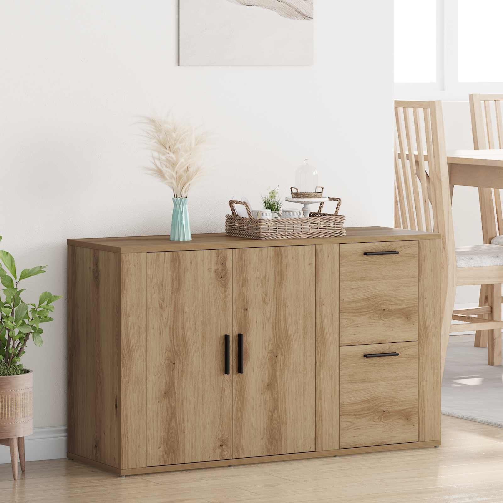 vidaXL Sideboard Artisan-Eiche 100 x 33 x 59,5 cm Holzwerkstoff
