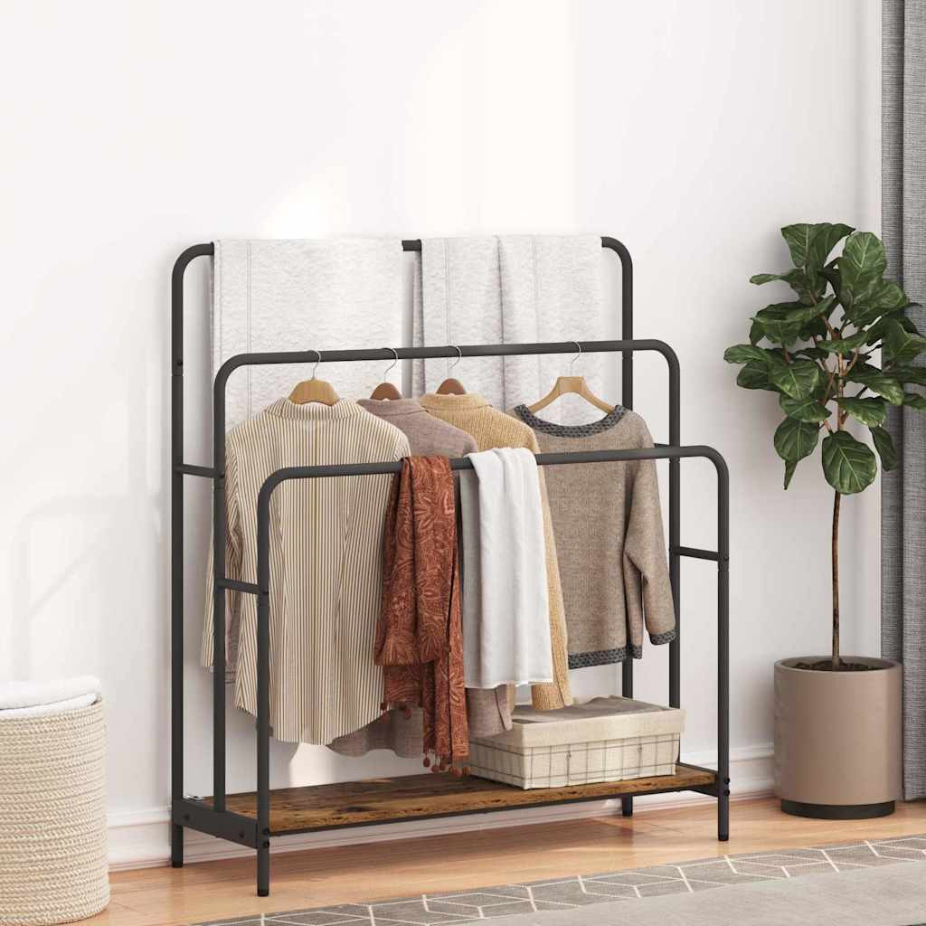 vidaXL Kleiderständer Altholz 90 x 30 x 100,5 cm Holzwerkstoff