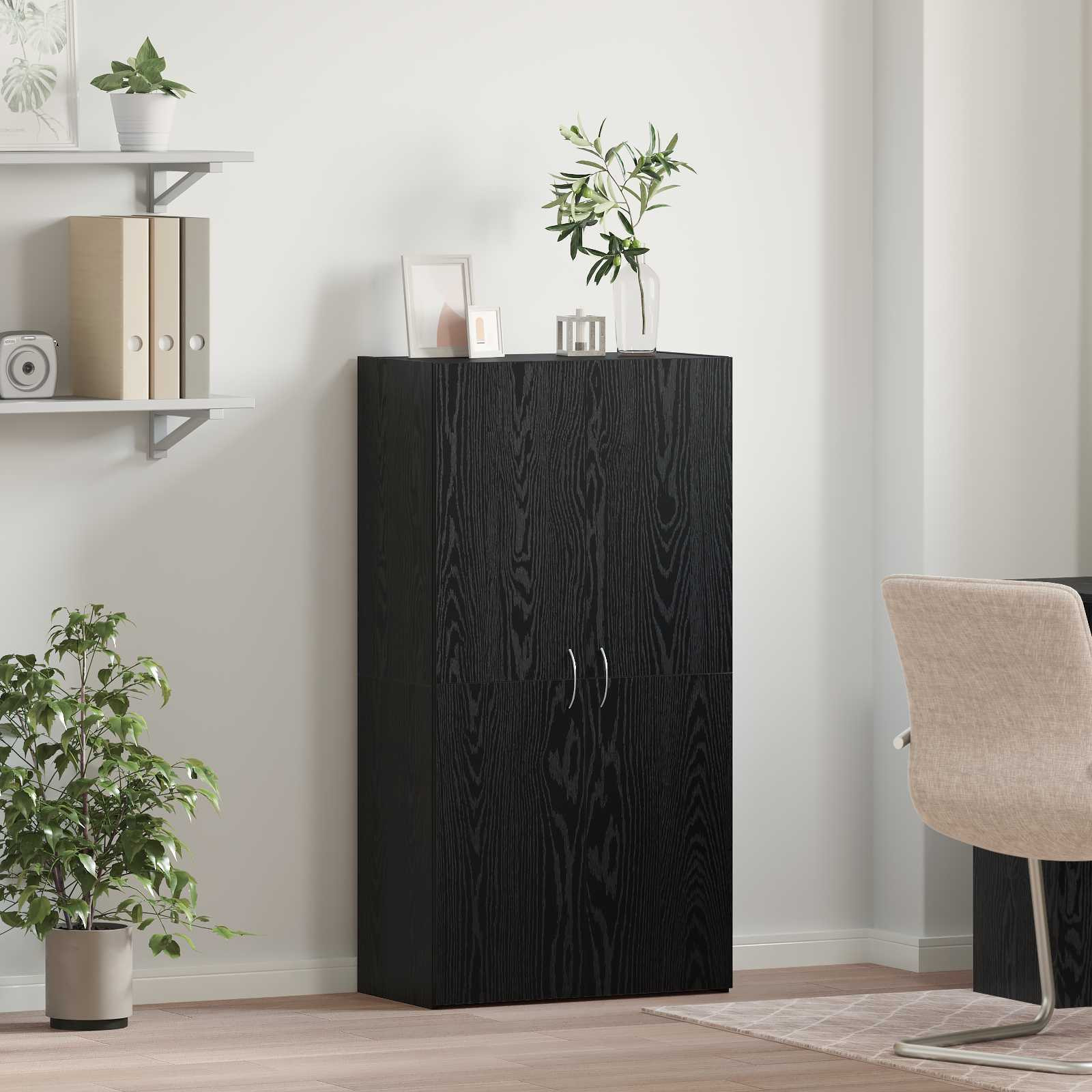 vidaXL Büroschrank Schwarze Eiche 60 x 32 x 115 cm Holzwerkstoff