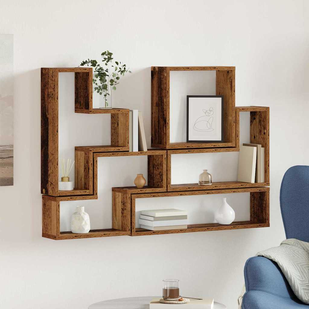 vidaXL Wandregal Wandhalterung Altholz 96 x 12 x 64 cm