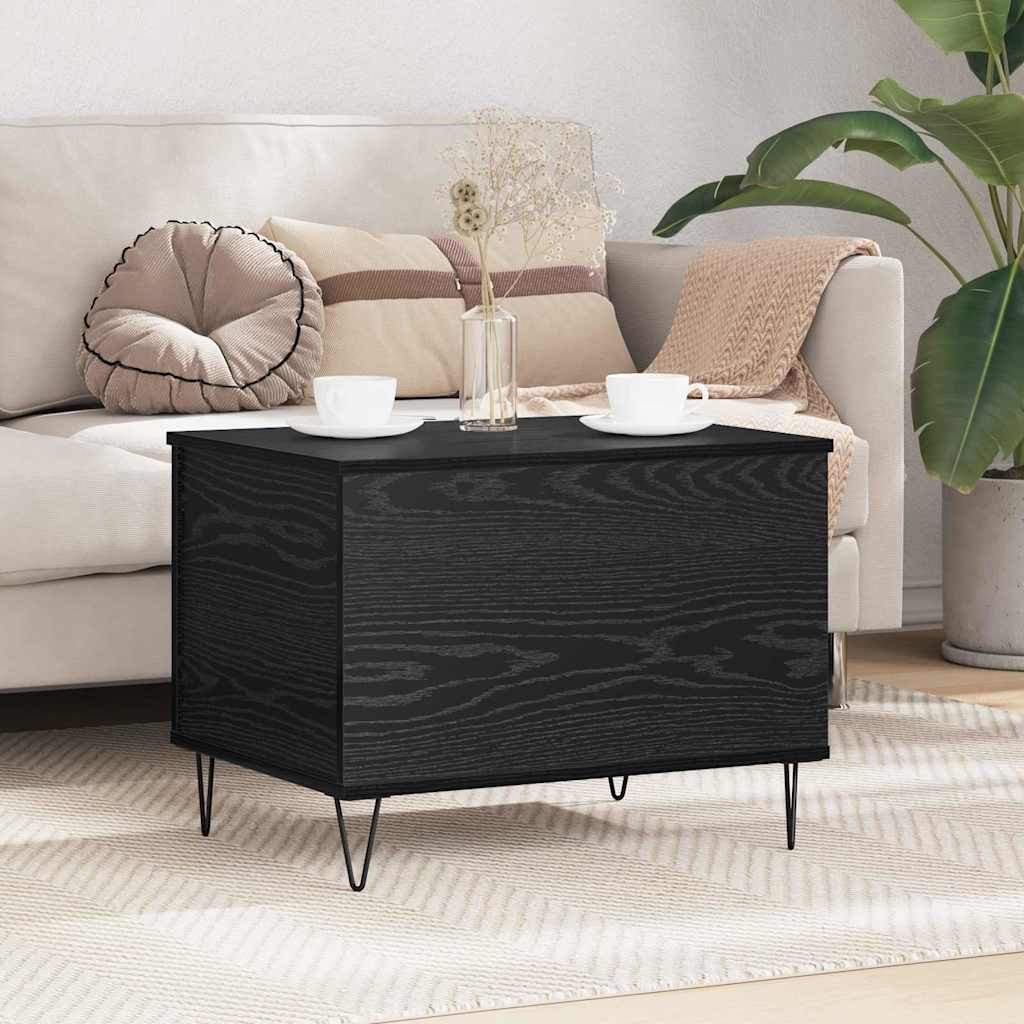 vidaXL Couchtisch Schwarz Eichen-Optik 60 x 44,5 x 45 cm Holzwerkstoff