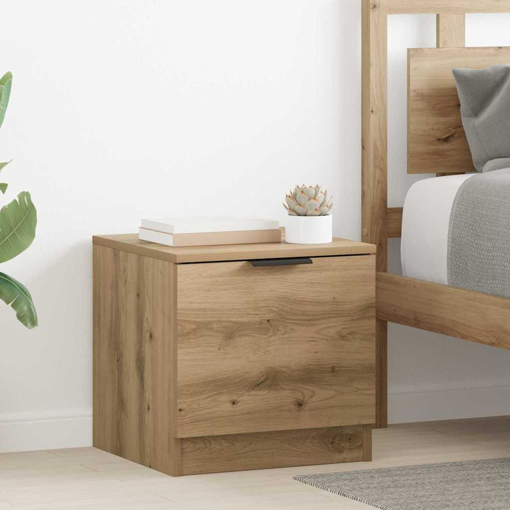 vidaXL Bettschrank 2 Stk. Artisan-Eiche 40 x 39 x 40 cm Holzwerkstoff