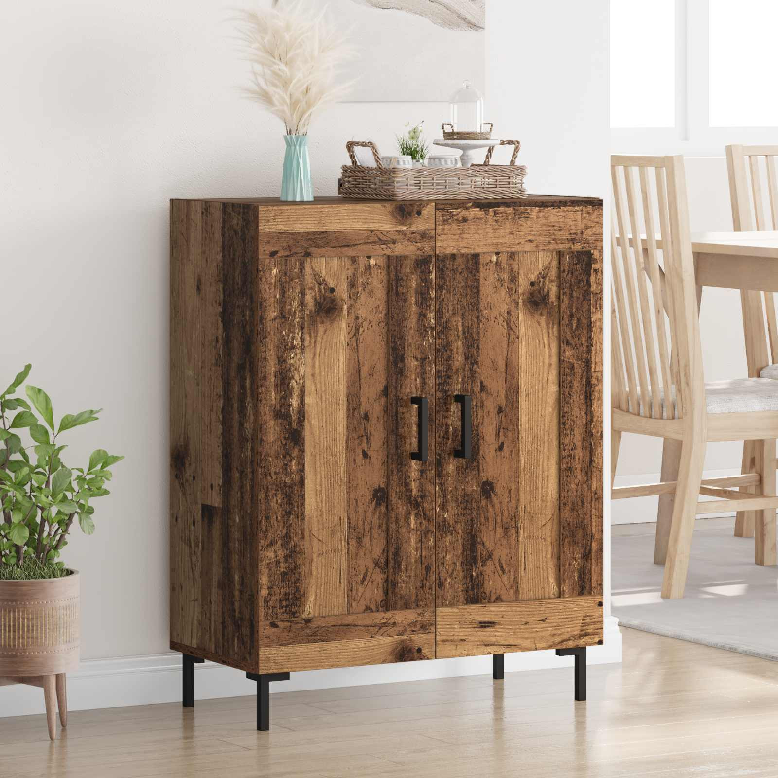 vidaXL Sideboard Altholz 69,5 x 34 x 90 cm Verbundholz und Eisen