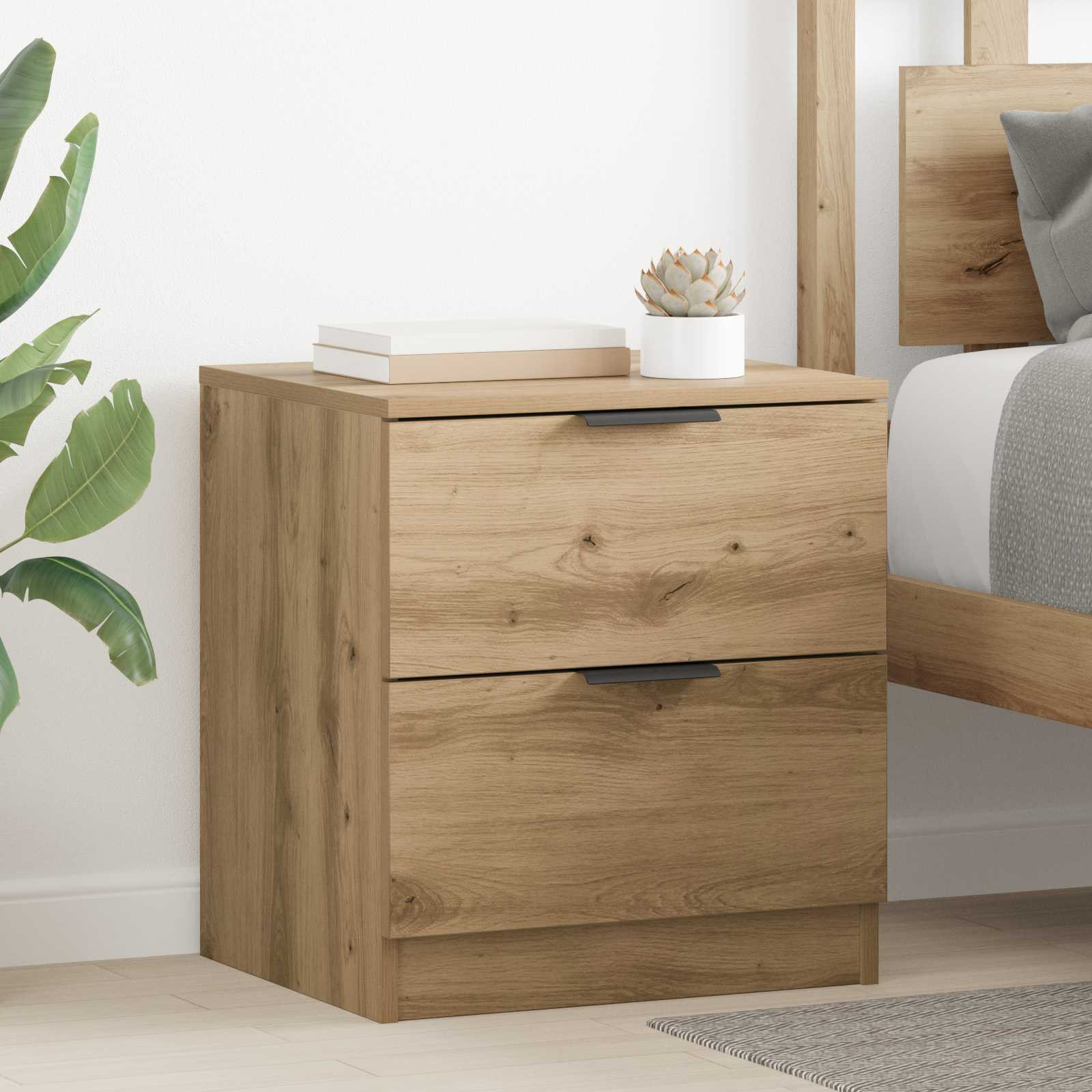 vidaXL Nachttisch 2 Stk. Artisan-Eiche 45 x 39 x 50 cm Holzwerkstoff
