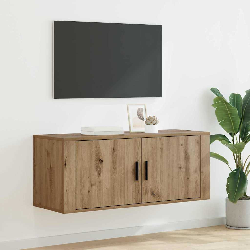 vidaXL Wandmontiertes TV-Regal 100 x 34,5 x 40 cm Artisan-Eiche