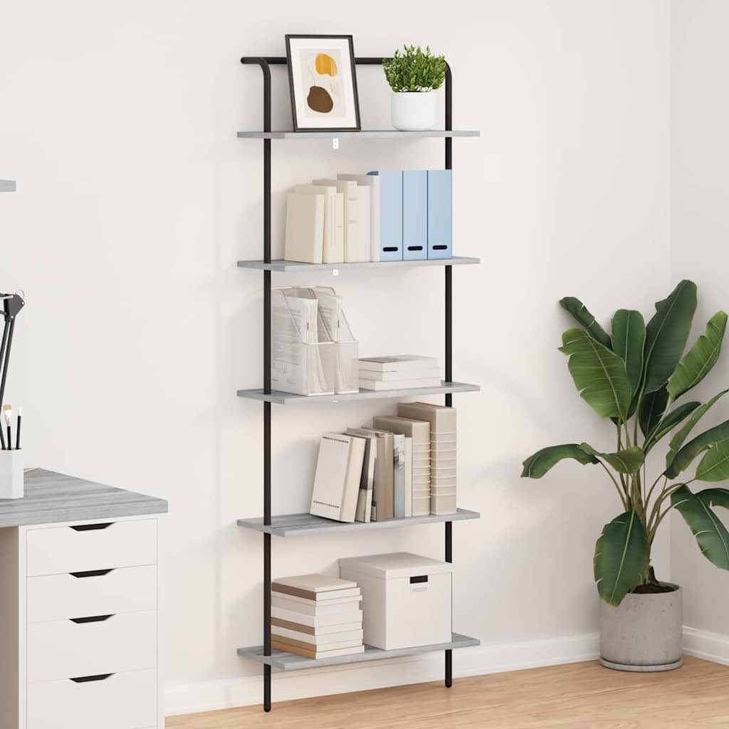 vidaXL Bücherregal Graues Sonoma 60 x 24 x 168 cm Holzwerkstoff
