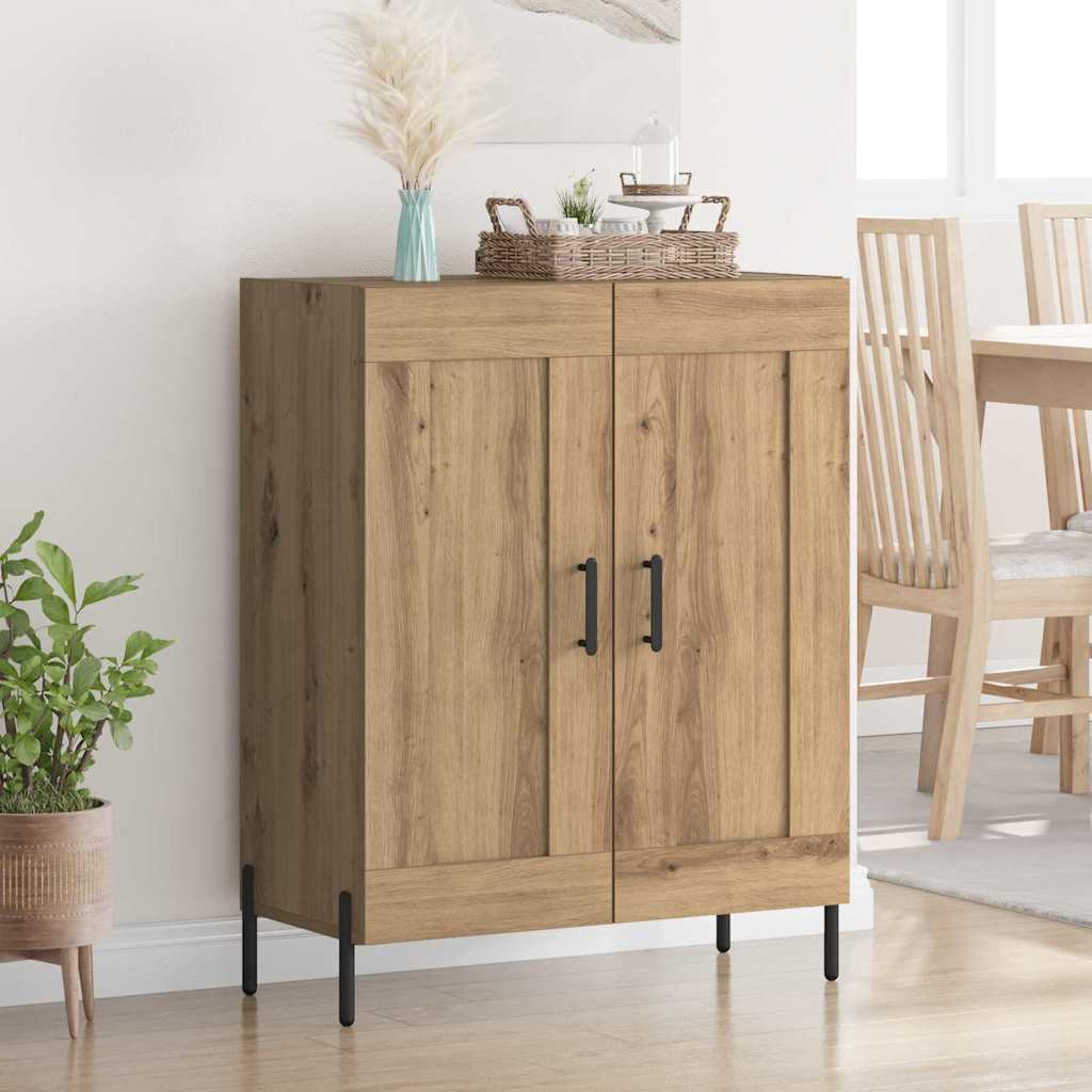 vidaXL Sideboard Artisan-Eiche 69,5 x 34 x 90 cm Verbundholz und Eisen