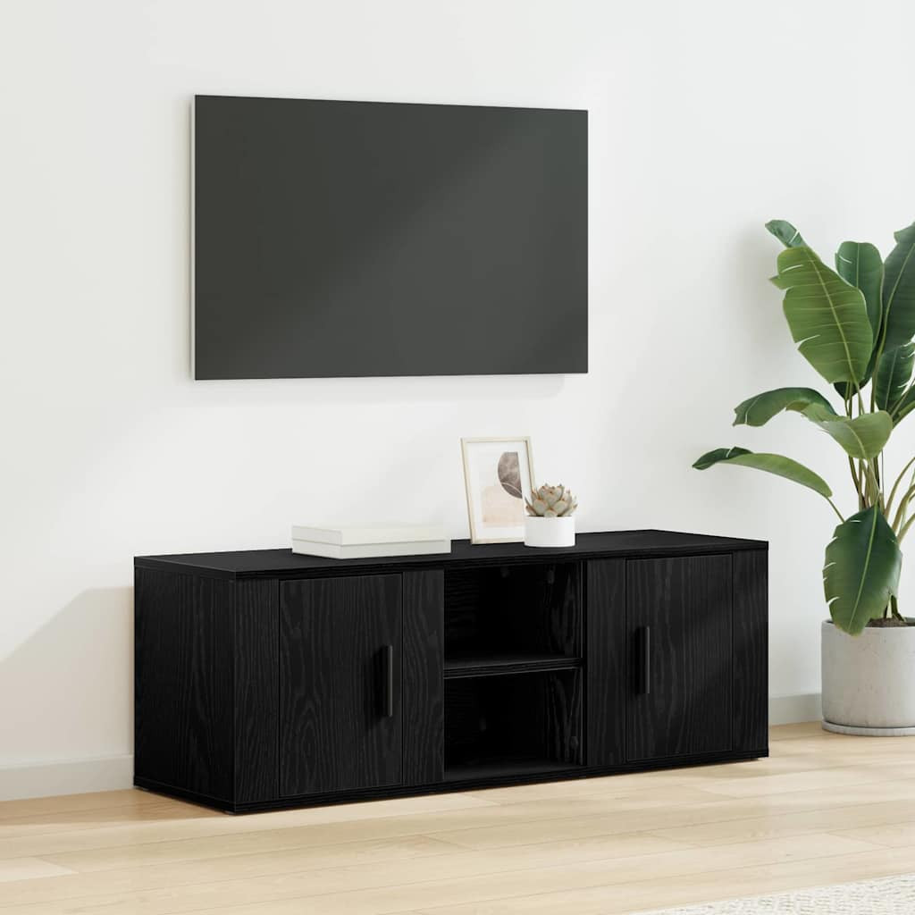 vidaXL TV-Schränk Schwarz Eichen-Optik 100 x 31,5 x 35 cm