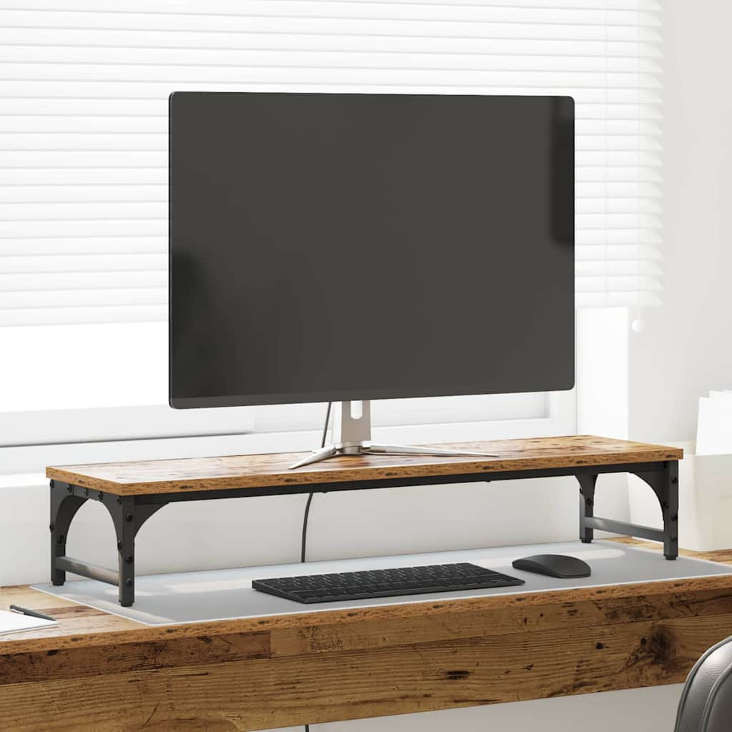 vidaXL Monitor Halterung Altholz 85 x 23 x 15,5 cm Holzwerkstoff