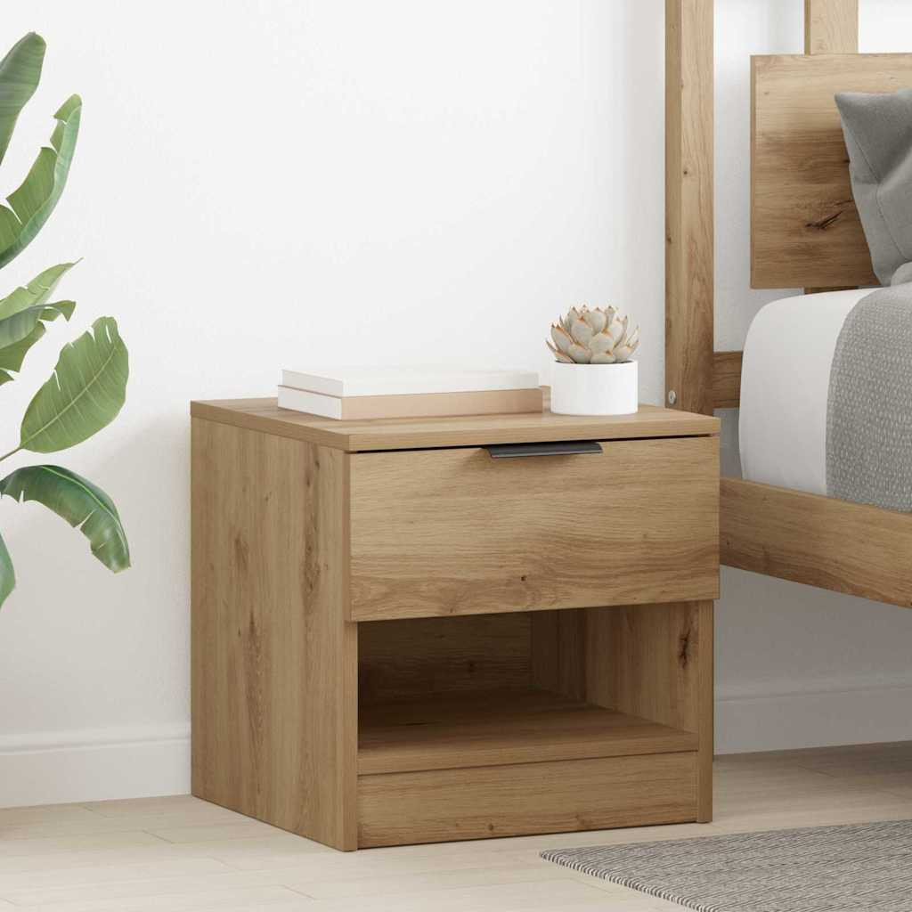 vidaXL Bettschrank 2 Stk. Artisan-Eiche 40 x 39 x 40 cm Holzwerkstoff