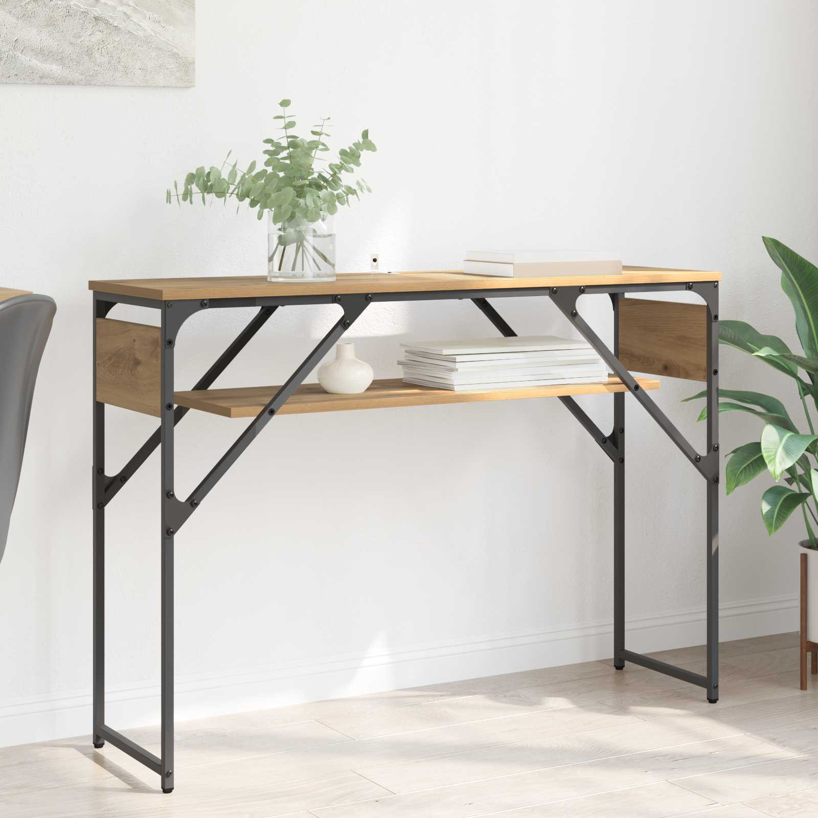 vidaXL Konsolentisch Artisan-Eiche Holzwerkstoff 105x30x75cm