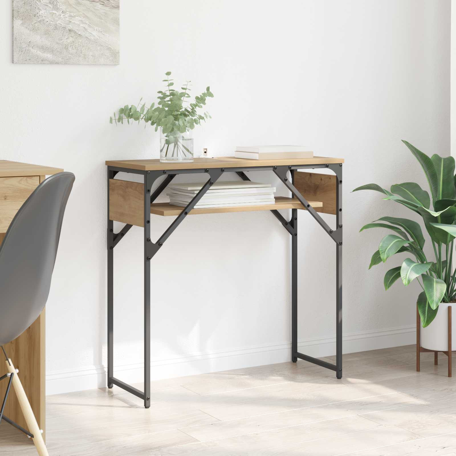 vidaXL Konsolentisch Artisan-Eiche Holzwerkstoff 75x30x75cm