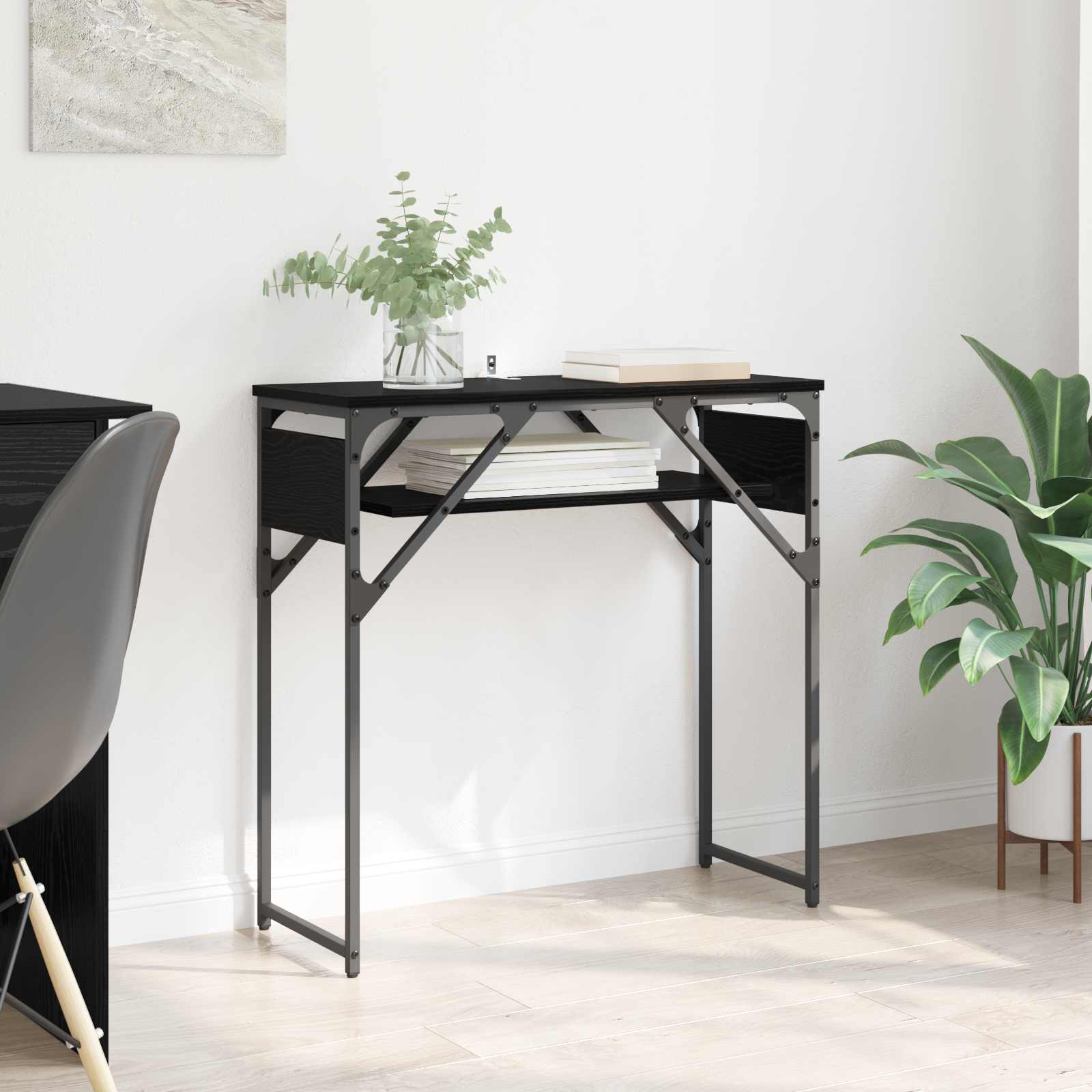 vidaXL Konsolentisch Schwarz Eichen-Optik 75x30x75cm Holzwerkstoff
