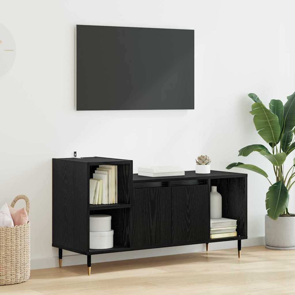vidaXL TV-Schränk Schwarz Eichen-Optik 100 x 35 x 55 cm Holzwerkstoff