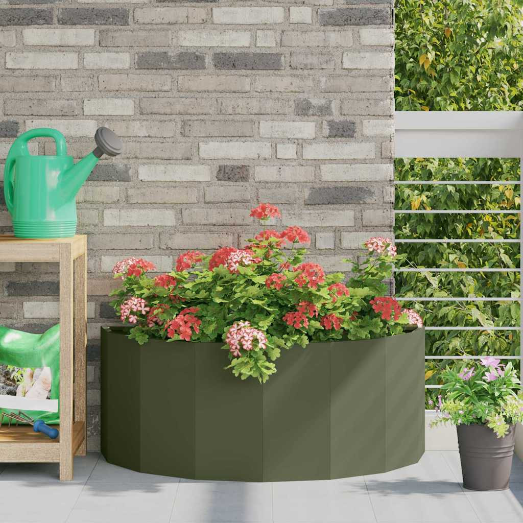 vidaXL Pflanzkübel Olive Grün 90 x 45 x 35 cm Stahl