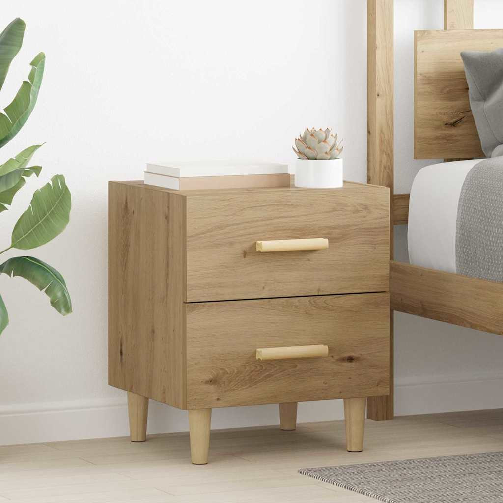 vidaXL Bettschrank 2 Stk. Artisan-Eiche 40 x 35 x 47,5 cm