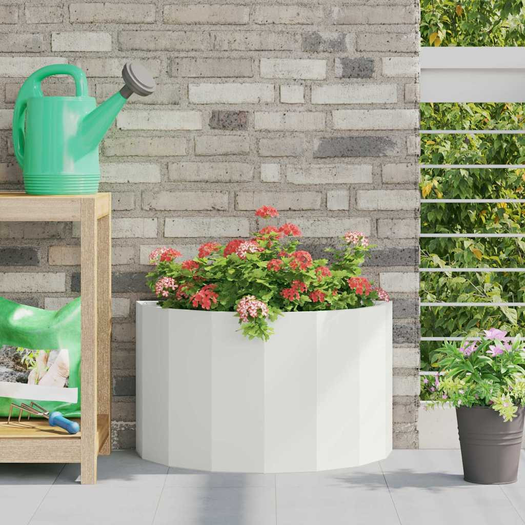 vidaXL Pflanzkübel Weiß 60 x 30 x 35 cm Stahl