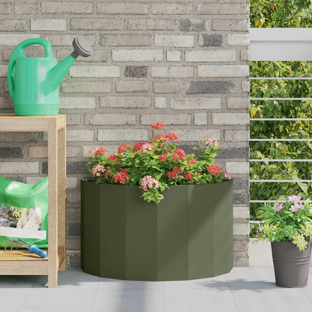 vidaXL Pflanzkübel Olive Grün 60 x 30 x 35 cm Stahl