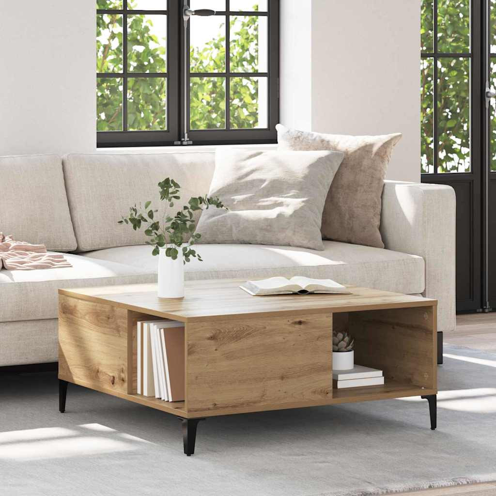 vidaXL Couchtisch Artisan-Eiche 80 x 80 x 36,5 cm Holzwerkstoff