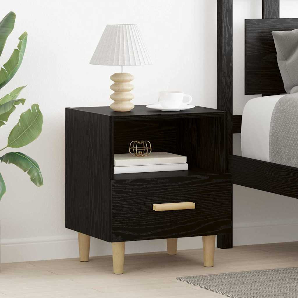 vidaXL Nachttisch Schwarz Eichen-Optik 40 x 35 x 47 cm Holzwerkstoff