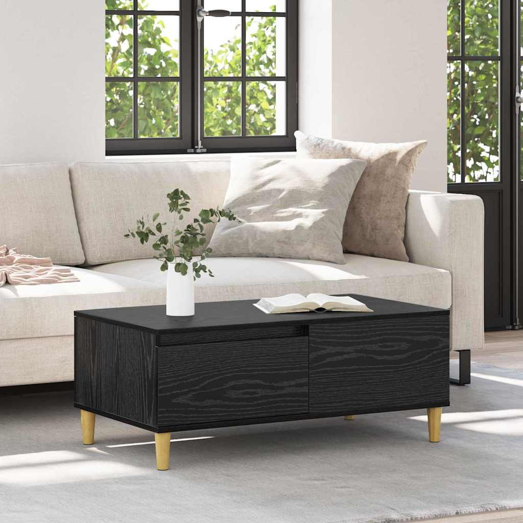 vidaXL Couchtisch Schwarz Eichen-Optik 90 x 50 x 35 cm Holzwerkstoff