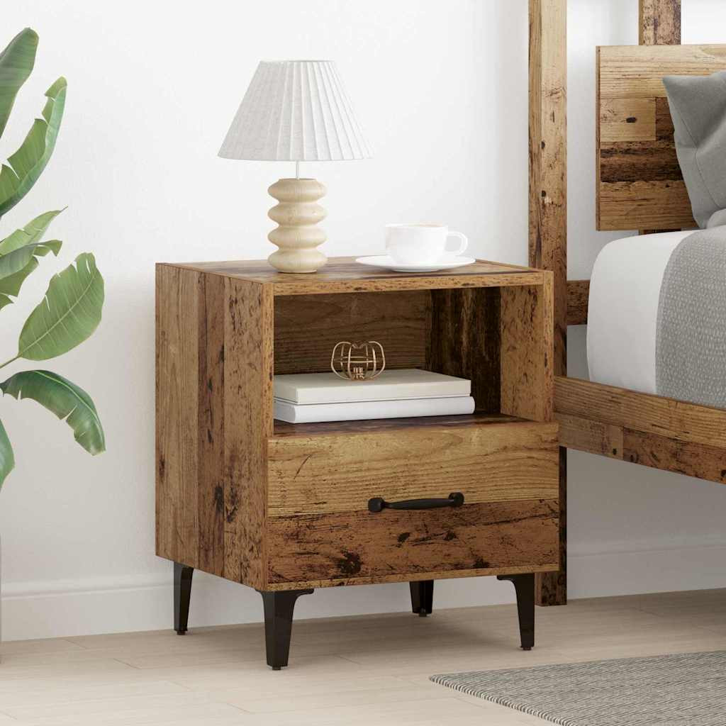 vidaXL Nachttisch 2 pcs Altholz 40 x 35 x 47,5 cm Holzwerkstoff
