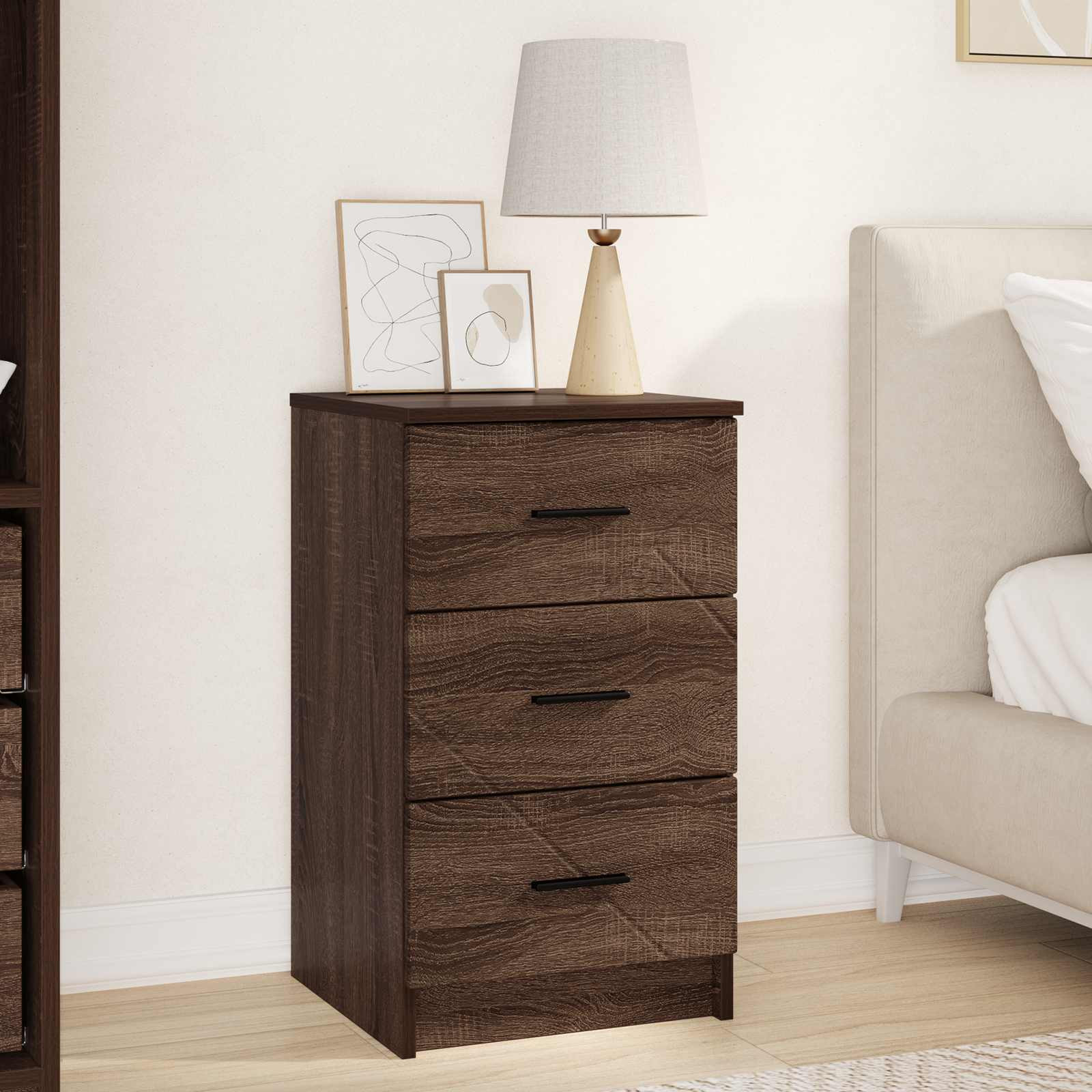 vidaXL Nachttisch Braun Eichen-Optik 38 x 38 x 66 cm Holzwerkstoff