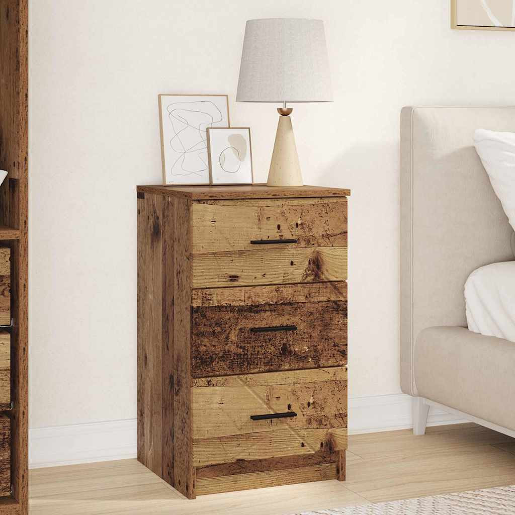 vidaXL Nachttisch mit Schubladen Altholz 38 x 38 x 66 cm Holzwerkstoff