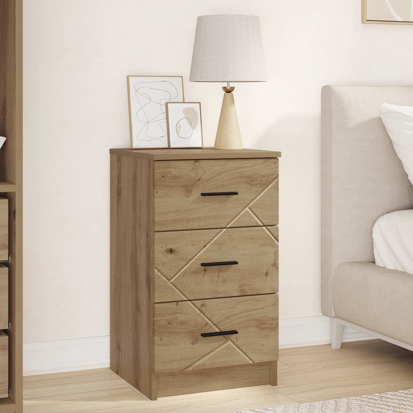 vidaXL Nachttisch Artisan-Eiche 38 x 38 x 66 cm Holzwerkstoff