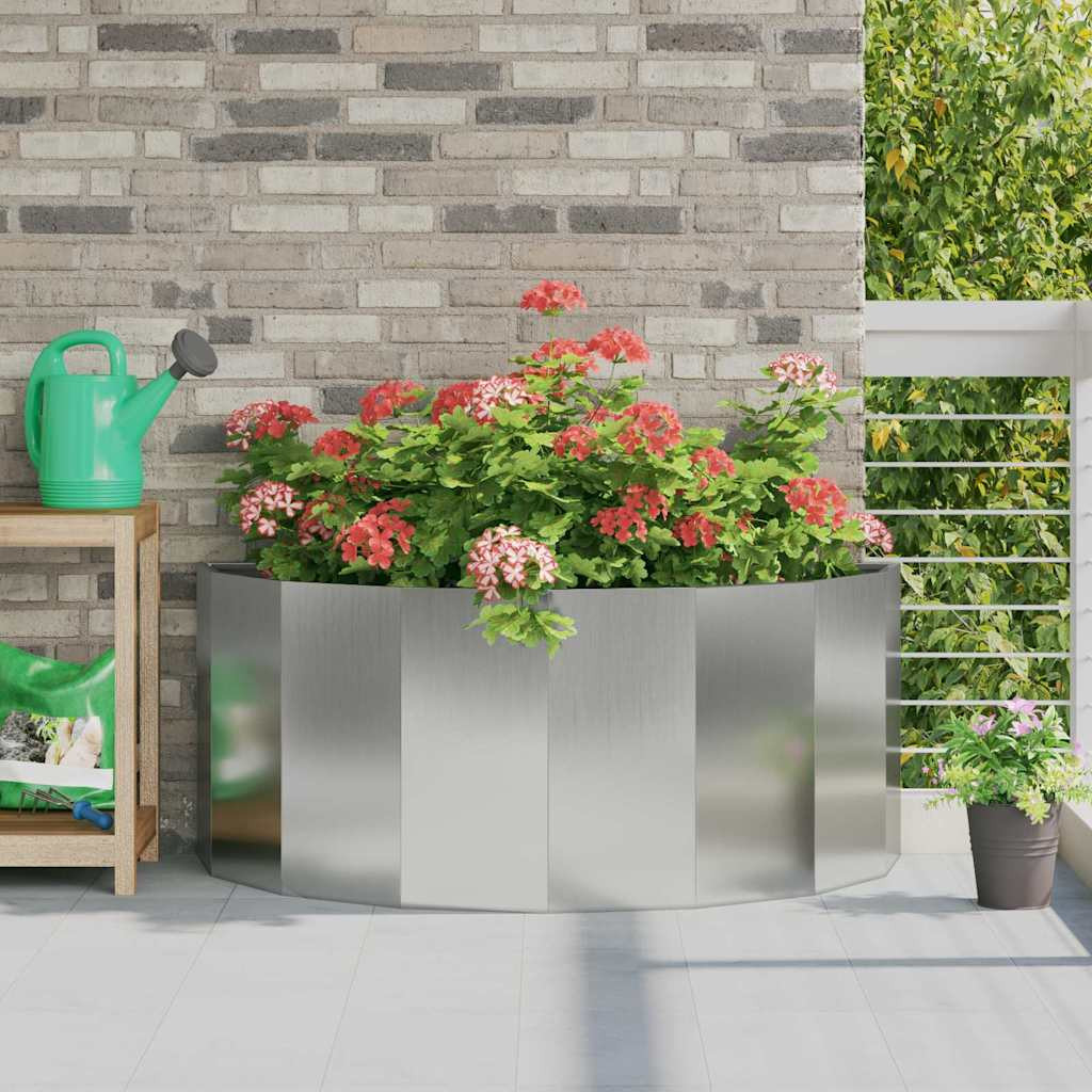 vidaXL Pflanzkübel Silber 120 x 60 x 50 cm Verzinkter Stahl