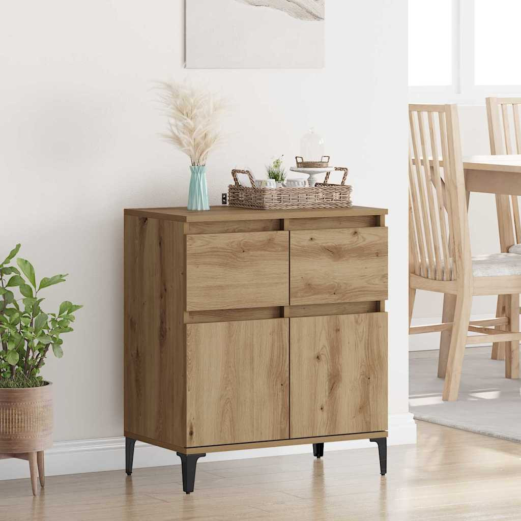 vidaXL Sideboard Artisan-Eiche 60 x 35 x 70 cm Verbundholz und Eisen