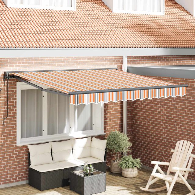 vidaXL Markisenrahmen Blau und Orange 350 x 250 cm