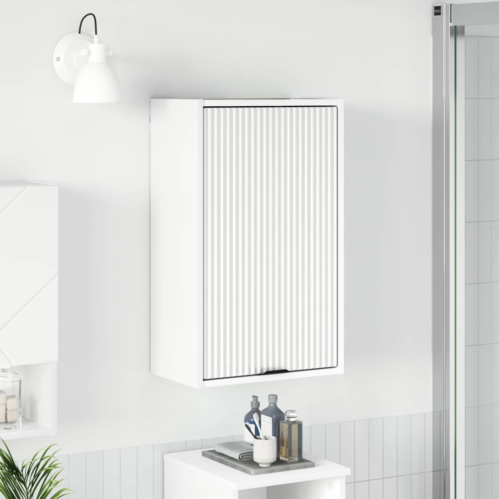 vidaXL Badezimmerschrank Weiß 39 x 23,5 x 65 cm Holzwerkstoff, Metall