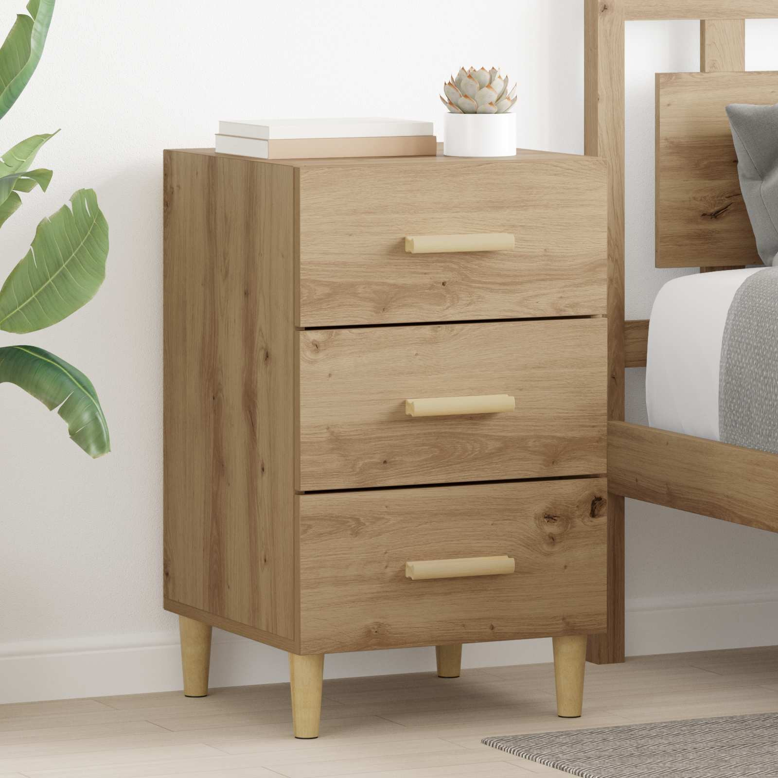vidaXL Nachttisch Artisan-Eiche 40 x 40 x 66 cm Holzwerkstoff