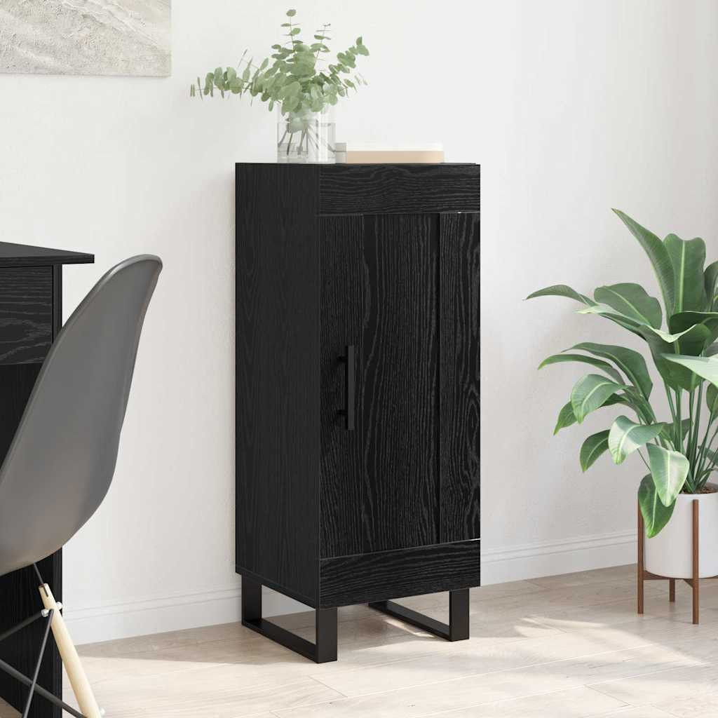 vidaXL Sideboard Schwarz Eichen-Optik 34,5 x 34 x 90 cm