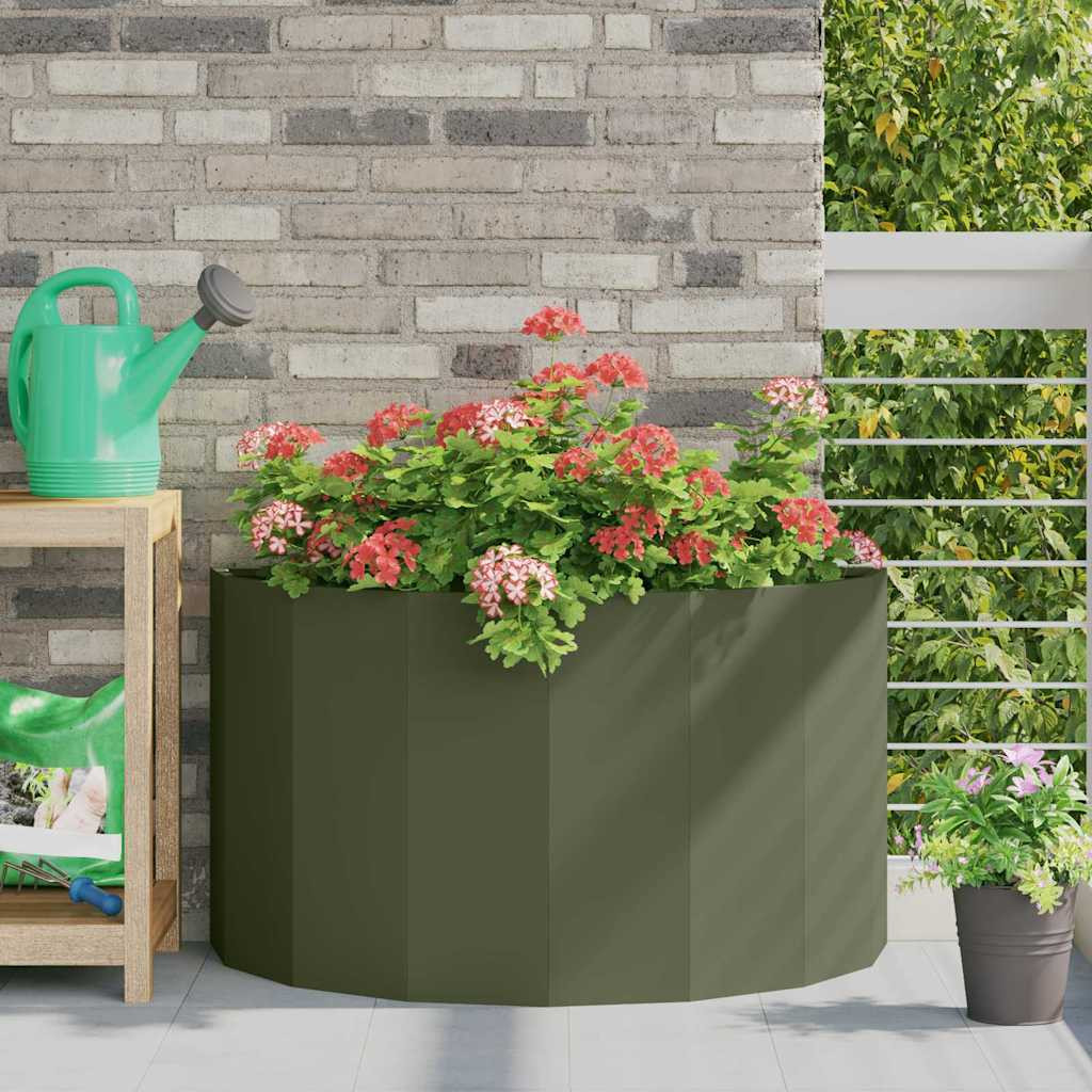 vidaXL Pflanzkübel Olive Grün 90 x 45 x 50 cm Stahl