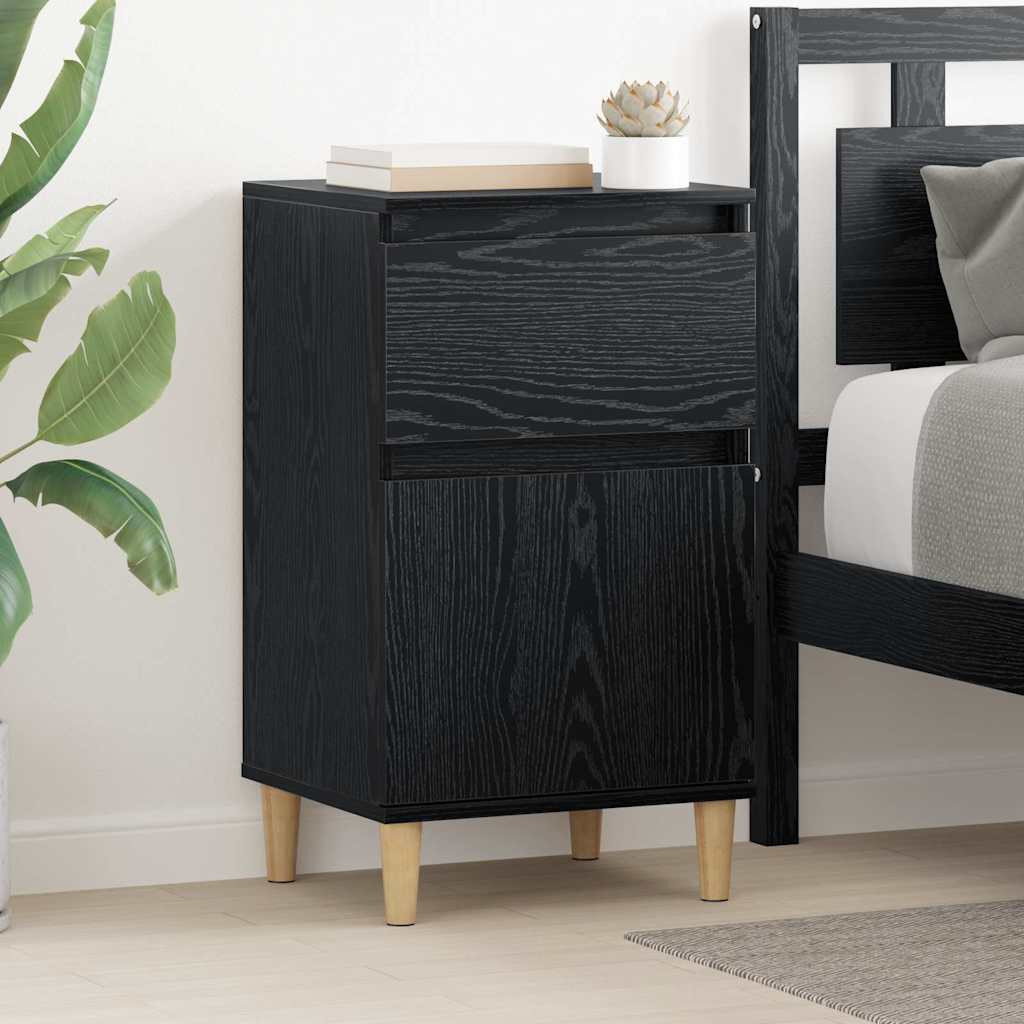 vidaXL Nachttisch 2 pcs Schwarz Eichen-Optik 40 x 35 x 70 cm