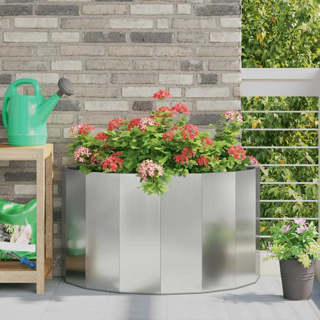 vidaXL Pflanzkübel Silber 90 x 45 x 50 cm Verzinkter Stahl